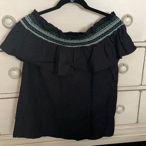 CECE off the shoulder embroidered top M NWOT